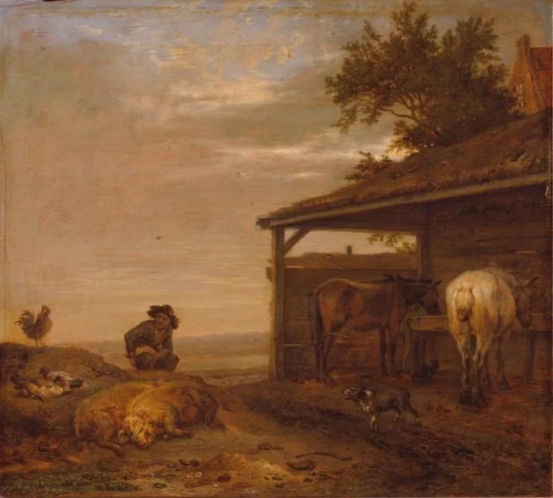 Uomo fuori da una stalla - Museo statale di Schwerin